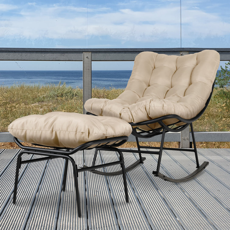 Justmae Hambley Powder Coated Steel Outdoor Rocker Chair & Reviews